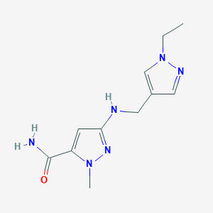 3-{[(1-ethyl-1H-pyrazol-4-yl)methyl]amino}-1-methyl-1H-pyrazole-5-carboxamide