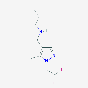 molecular formula C10H17F2N3 B11750026 {[1-(2,2-difluoroethyl)-5-methyl-1H-pyrazol-4-yl]methyl}(propyl)amine 