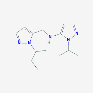 molecular formula C14H23N5 B11750050 N-{[1-(butan-2-yl)-1H-pyrazol-5-yl]methyl}-1-(propan-2-yl)-1H-pyrazol-5-amine 