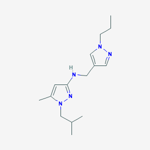 molecular formula C15H25N5 B11750058 5-methyl-1-(2-methylpropyl)-N-[(1-propyl-1H-pyrazol-4-yl)methyl]-1H-pyrazol-3-amine 