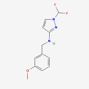 molecular formula C12H13F2N3O B11750081 1-(difluoromethyl)-N-(3-methoxybenzyl)-1H-pyrazol-3-amine 