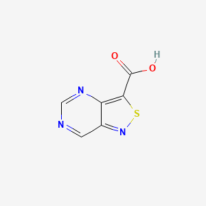 molecular formula C6H3N3O2S B11750159 [1,2]Thiazolo[4,3-D]pyrimidine-3-carboxylic acid 