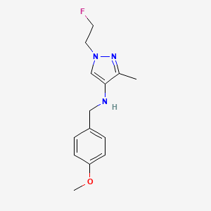 molecular formula C14H18FN3O B11750164 1-(2-fluoroethyl)-N-(4-methoxybenzyl)-3-methyl-1H-pyrazol-4-amine 