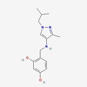 4-({[3-methyl-1-(2-methylpropyl)-1H-pyrazol-4-yl]amino}methyl)benzene-1,3-diol