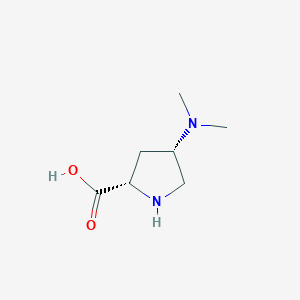 molecular formula C7H14N2O2 B11750259 (2s,4s)-4-(Dimethylamino)pyrrolidine-2-carboxylic acid 