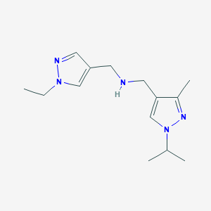 molecular formula C14H23N5 B11750290 [(1-ethyl-1H-pyrazol-4-yl)methyl]({[3-methyl-1-(propan-2-yl)-1H-pyrazol-4-yl]methyl})amine 