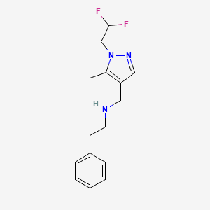 {[1-(2,2-difluoroethyl)-5-methyl-1H-pyrazol-4-yl]methyl}(2-phenylethyl)amine