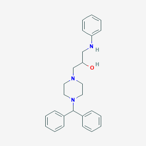molecular formula C26H31N3O B117503 1-Piperazineethanol, 4-(diphenylmethyl)-alpha-((phenylamino)methyl)- CAS No. 143759-58-4