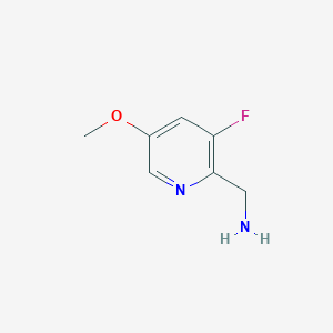 molecular formula C7H9FN2O B11750375 (3-Fluoro-5-methoxypyridin-2-yl)methanamine 