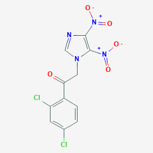 molecular formula C11H6Cl2N4O5 B117504 1-(2,4-Dichlorophenyl)-2-(4,5-dinitroimidazol-1-YL)ethanone CAS No. 143073-62-5