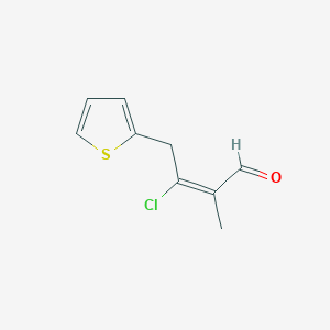 molecular formula C9H9ClOS B11750412 (E)-3-chloro-2-methyl-4-thiophen-2-ylbut-2-enal 