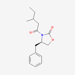 molecular formula C16H21NO3 B11750430 (4R)-4-Benzyl-3-(3-methylpentanoyl)-1,3-oxazolidin-2-one 