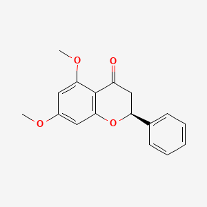 molecular formula C17H16O4 B11750457 (2S)-5,7-dimethoxy-2-phenyl-3,4-dihydro-2H-1-benzopyran-4-one 