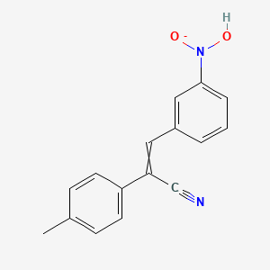 molecular formula C16H13N2O2- B11750479 (N-Hydroxy{3-[2-cyano-2-(4-methylphenyl)eth-1-EN-1-YL]phenyl}amino)oxidanide 