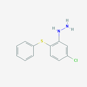 molecular formula C12H11ClN2S B11750484 [5-Chloro-2-(phenylsulfanyl)phenyl]hydrazine 