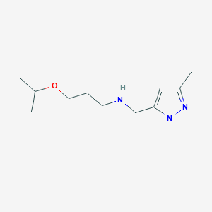 molecular formula C12H23N3O B11750492 [(1,3-dimethyl-1H-pyrazol-5-yl)methyl][3-(propan-2-yloxy)propyl]amine CAS No. 1856044-19-3