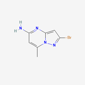 molecular formula C7H7BrN4 B11750519 2-Bromo-7-methylpyrazolo[1,5-a]pyrimidin-5-amine 