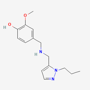 molecular formula C15H21N3O2 B11750537 2-methoxy-4-({[(1-propyl-1H-pyrazol-5-yl)methyl]amino}methyl)phenol 