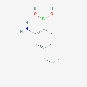 molecular formula C10H16BNO2 B117506 (2-Amino-4-isobutylphenyl)boronic acid CAS No. 153624-54-5