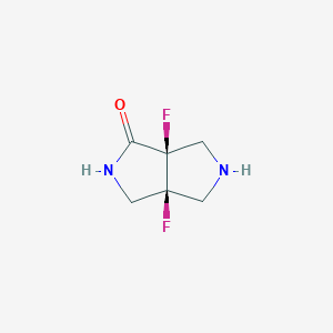 molecular formula C6H8F2N2O B11750629 (3aS,6aR)-3a,6a-difluorohexahydropyrrolo[3,4-c]pyrrol-1(2H)-one 