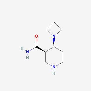 rel-(3R,4S)-4-(Azetidin-1-yl)piperidine-3-carboxamide