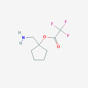 molecular formula C8H12F3NO2 B11750690 1-(Aminomethyl)cyclopentyl 2,2,2-trifluoroacetate 