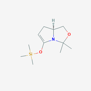 molecular formula C11H21NO2Si B11750707 (7aS)-3,3-dimethyl-5-[(trimethylsilyl)oxy]-1H,3H,7H,7aH-pyrrolo[1,2-c][1,3]oxazole 