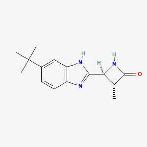 molecular formula C15H19N3O B11750780 (3R,4S)-4-(5-tert-butyl-1H-1,3-benzodiazol-2-yl)-3-methylazetidin-2-one 