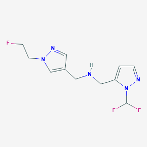 {[1-(difluoromethyl)-1H-pyrazol-5-yl]methyl}({[1-(2-fluoroethyl)-1H-pyrazol-4-yl]methyl})amine