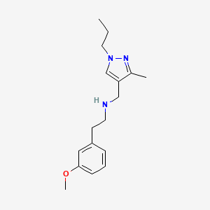 molecular formula C17H25N3O B11750847 [2-(3-methoxyphenyl)ethyl][(3-methyl-1-propyl-1H-pyrazol-4-yl)methyl]amine 