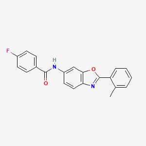 molecular formula C21H15FN2O2 B1175092 4-fluoro-N-[2-(2-methylphenyl)-1,3-benzoxazol-6-yl]benzamide 