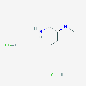 molecular formula C6H18Cl2N2 B11750946 [(1R)-1-(Aminomethyl)propyl]dimethylamine dihydrochloride 