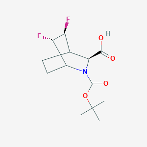 molecular formula C13H19F2NO4 B11750967 (3S,5S,6S)-2-[(tert-butoxy)carbonyl]-5,6-difluoro-2-azabicyclo[2.2.2]octane-3-carboxylic acid 