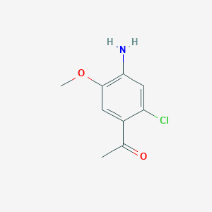 molecular formula C9H10ClNO2 B11751071 1-(4-Amino-2-chloro-5-methoxy-phenyl)-ethanone 