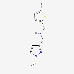 molecular formula C11H14FN3S B11751149 [(1-ethyl-1H-pyrazol-3-yl)methyl][(5-fluorothiophen-2-yl)methyl]amine 