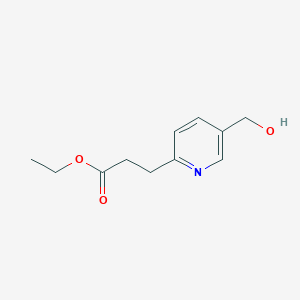 molecular formula C11H15NO3 B11751265 Ethyl 3-[5-(hydroxymethyl)pyridin-2-yl]propanoate 