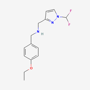 {[1-(difluoromethyl)-1H-pyrazol-3-yl]methyl}[(4-ethoxyphenyl)methyl]amine