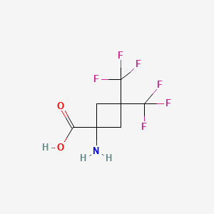 molecular formula C7H7F6NO2 B11751325 1-Amino-3,3-bis(trifluoromethyl)cyclobutane-1-carboxylic acid 