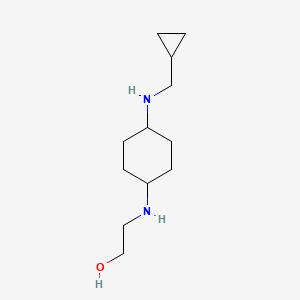 molecular formula C12H24N2O B11751329 2-({4-[(Cyclopropylmethyl)amino]cyclohexyl}amino)ethan-1-ol 