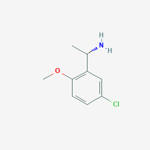 molecular formula C9H12ClNO B11751341 (1S)-1-(5-Chloro-2-methoxyphenyl)ethan-1-amine 