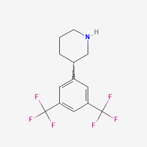 molecular formula C13H13F6N B11751413 (S)-3-(3,5-Bis(trifluoromethyl)phenyl)piperidine 