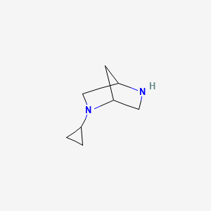 molecular formula C8H14N2 B11751429 2-Cyclopropyl-2,5-diazabicyclo[2.2.1]heptane 