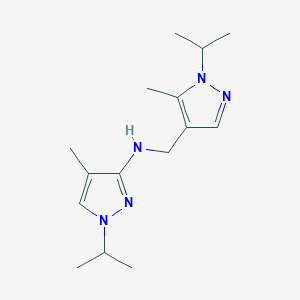 molecular formula C15H25N5 B11751458 4-methyl-N-{[5-methyl-1-(propan-2-yl)-1H-pyrazol-4-yl]methyl}-1-(propan-2-yl)-1H-pyrazol-3-amine 