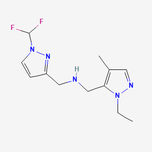 {[1-(difluoromethyl)-1H-pyrazol-3-yl]methyl}[(1-ethyl-4-methyl-1H-pyrazol-5-yl)methyl]amine