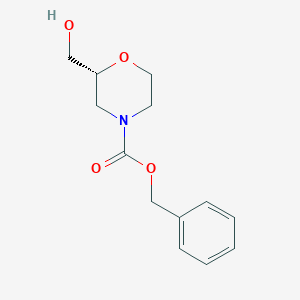 molecular formula C13H17NO4 B11751692 benzyl (2R)-2-(hydroxymethyl)morpholine-4-carboxylate 