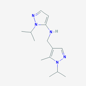 molecular formula C14H23N5 B11751877 N-{[5-methyl-1-(propan-2-yl)-1H-pyrazol-4-yl]methyl}-1-(propan-2-yl)-1H-pyrazol-5-amine 