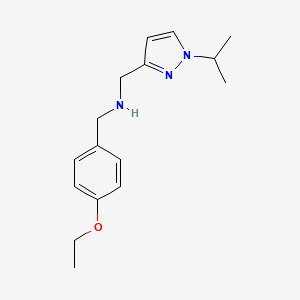 molecular formula C16H23N3O B11751899 [(4-ethoxyphenyl)methyl]({[1-(propan-2-yl)-1H-pyrazol-3-yl]methyl})amine 