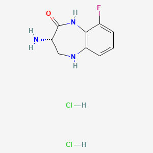 (3S)-3-amino-9-fluoro-2,3,4,5-tetrahydro-1H-1,5-benzodiazepin-2-one dihydrochloride