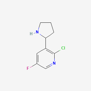 2-Chloro-5-fluoro-3-(pyrrolidin-2-YL)pyridine