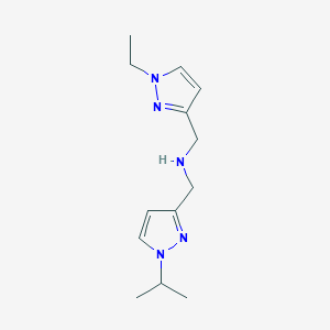 molecular formula C13H21N5 B11752039 [(1-ethyl-1H-pyrazol-3-yl)methyl]({[1-(propan-2-yl)-1H-pyrazol-3-yl]methyl})amine 